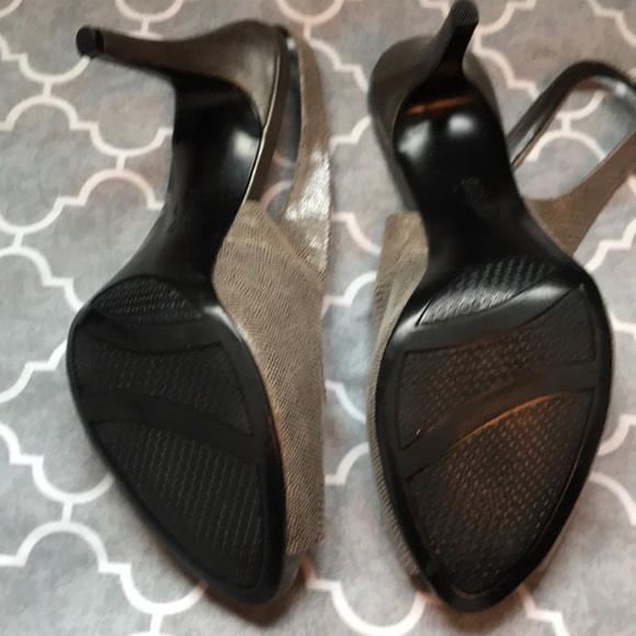 Alfani “Alexis” Peep Toe Sling Back Pumps - Pewter - Picture 5 of 5